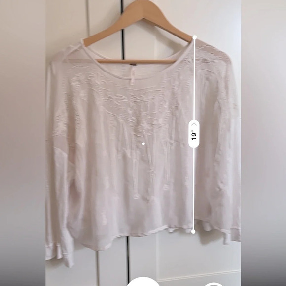 Free People Embroidered Bell Sleeve Blouse Size Small - Picture 7 of 7